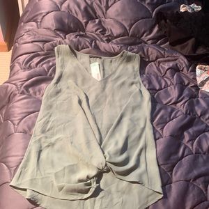 sage green knot bottom top